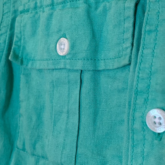 Old Navy Green Linen button down shirt - Picture 2 of 5